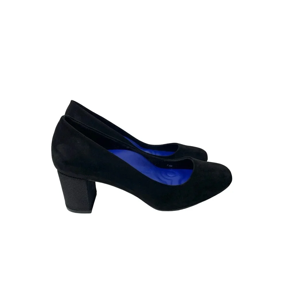 Antonia Saint NY All Day and Night suede block heel pumps Size 7.5B black